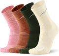 Merino Wool Socks for Women and Men 4-Pack - Warm Cushioned Crew