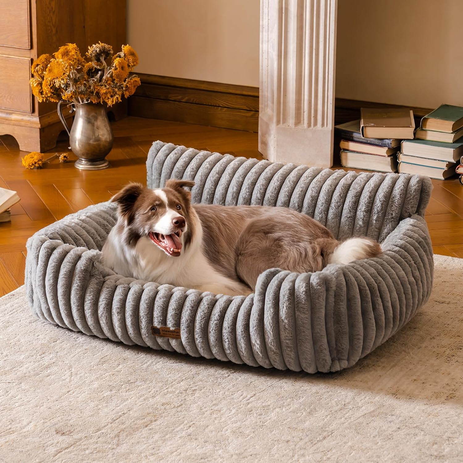 MEWOOFUN Dog Sofa Bed - Fluffy Couch for Medium Dogs Up to 45 lbs