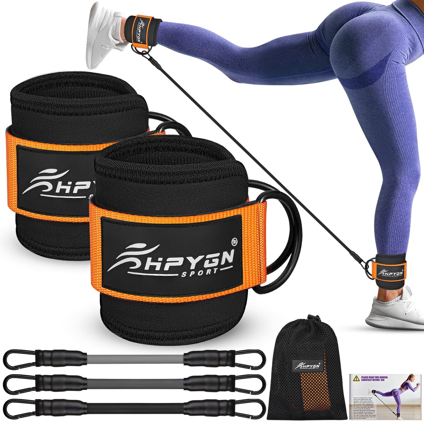 HPYGN Ankle Resistance Bands - Better Butt & Legs!