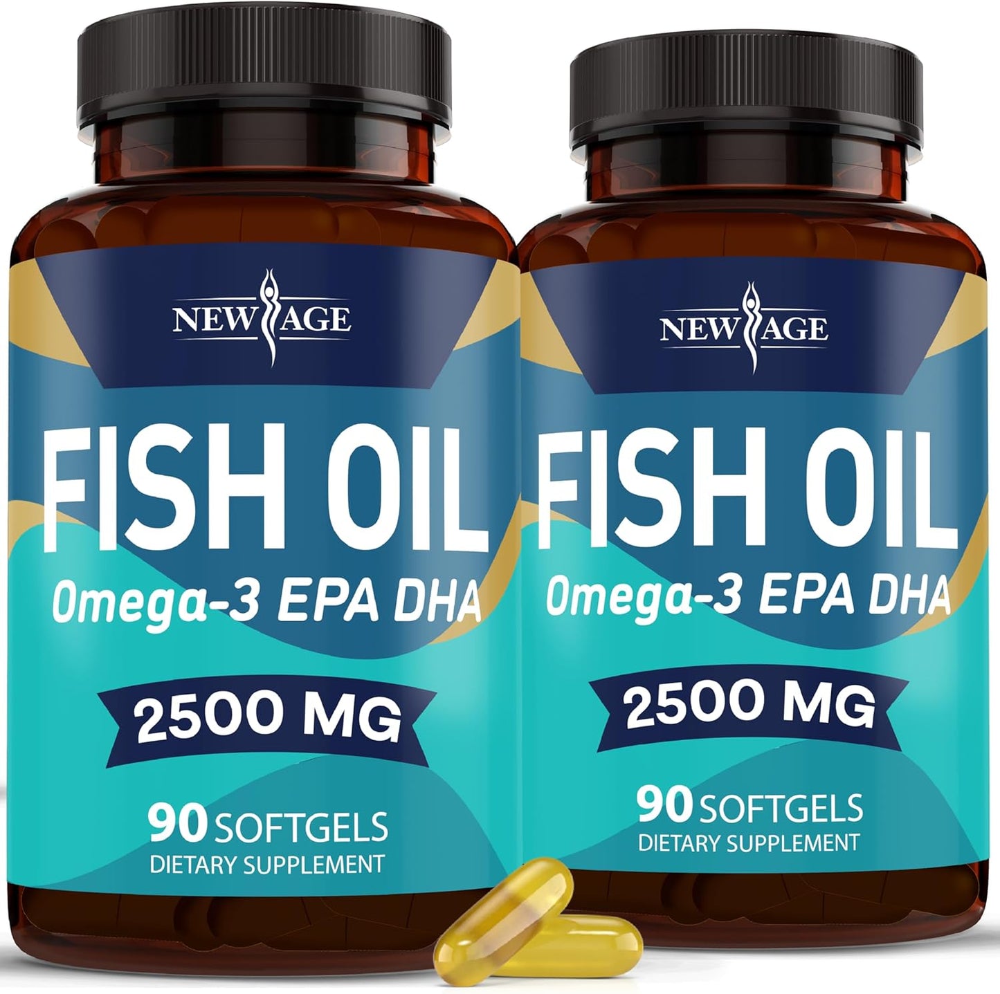NEW AGE Omega 3 Fish Oil Supplement 2500mg for Health