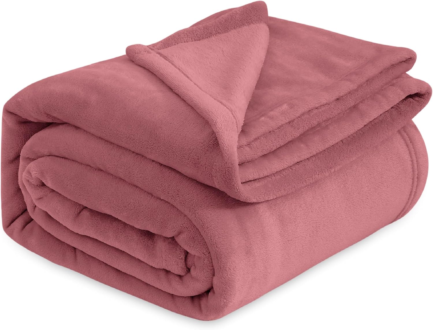 Bedsure GentleSoft Fleece King Size Blanket - Cozy Rose Pink