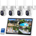 Wireless Security Camera System Outdoor with Monitor - 4pcs 2K Dual