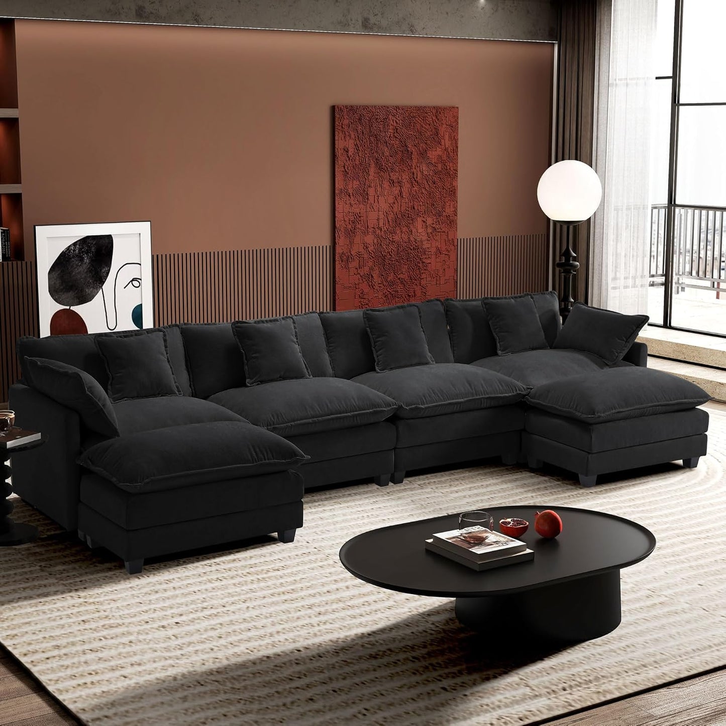 Ihanherry U-Shaped Modular Sectional Cloud Couch for Living Room
