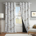 Beauoop Floral 100% Blackout Curtains 52x90 in - Room Darkening Panels