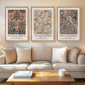 Framed Large William Morris Canvas Wall Art Set of 3 - Vintage Floral