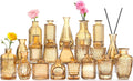 20 Pcs Amber Gold Glass Bud Vases for Rustic Home Decor