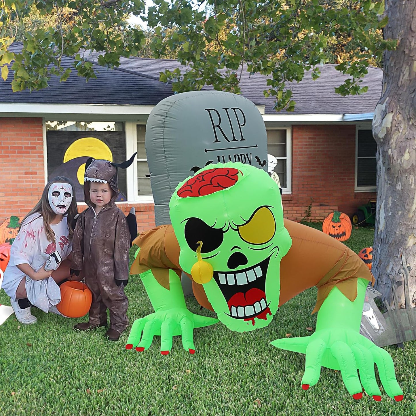 8Ft Scary Zombie Halloween Inflatables for Outdoor Decor