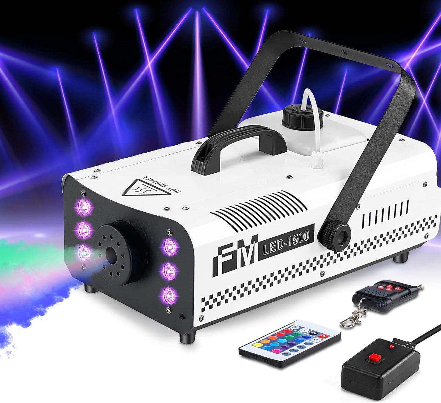 Vangoa Fog Machine 1500W with Colorful LED Lights for Events