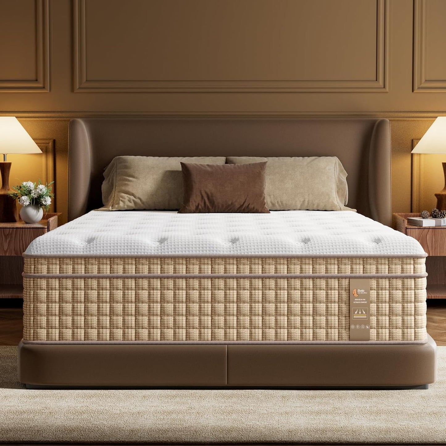 BedStory King Mattress 12 Inch Hybrid Plush for Back Pain Relief