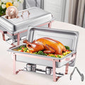 VEVOR Chafing Dish Buffet Set 8 Qt 2 Pack - Rose Gold Catering Chafer