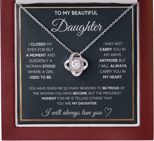 To My Beautiful Daughter Necklace - Heartfelt Gift from Parents