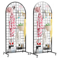 Grid Wall Panels Display Stand 2ft x 5.2ft FT Black - Movable Retail