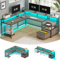 SEDETA L-Shaped Desk: Dual Person Workspace Powerhouse