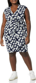 Women's Classic Cap Sleeve Wrap Dress - Reliable Everyday Fit
