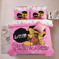 Black Girl Little Princess Comforter Set Twin - Sparkling Stars