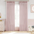 Pink Pinch Pleated Linen Curtains 102 in Length 2 Panels - Tailored