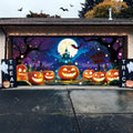 Halloween Garage Door Decorations with Pumpkin Design 7x16 ft