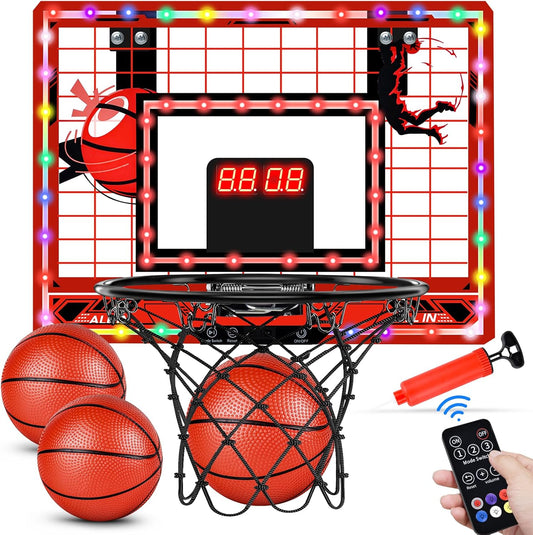LED Mini Basketball Hoop Set - Light-Up Fun!