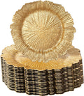 13 in Gold Charger Plates 100 Pack - Matte Ruffled Rim for Events