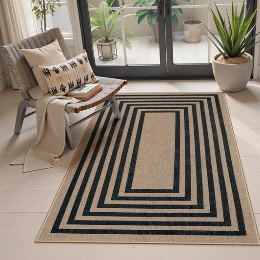 Lahome Modern Geometric Easy Jute Outdoor Rug for Any Space