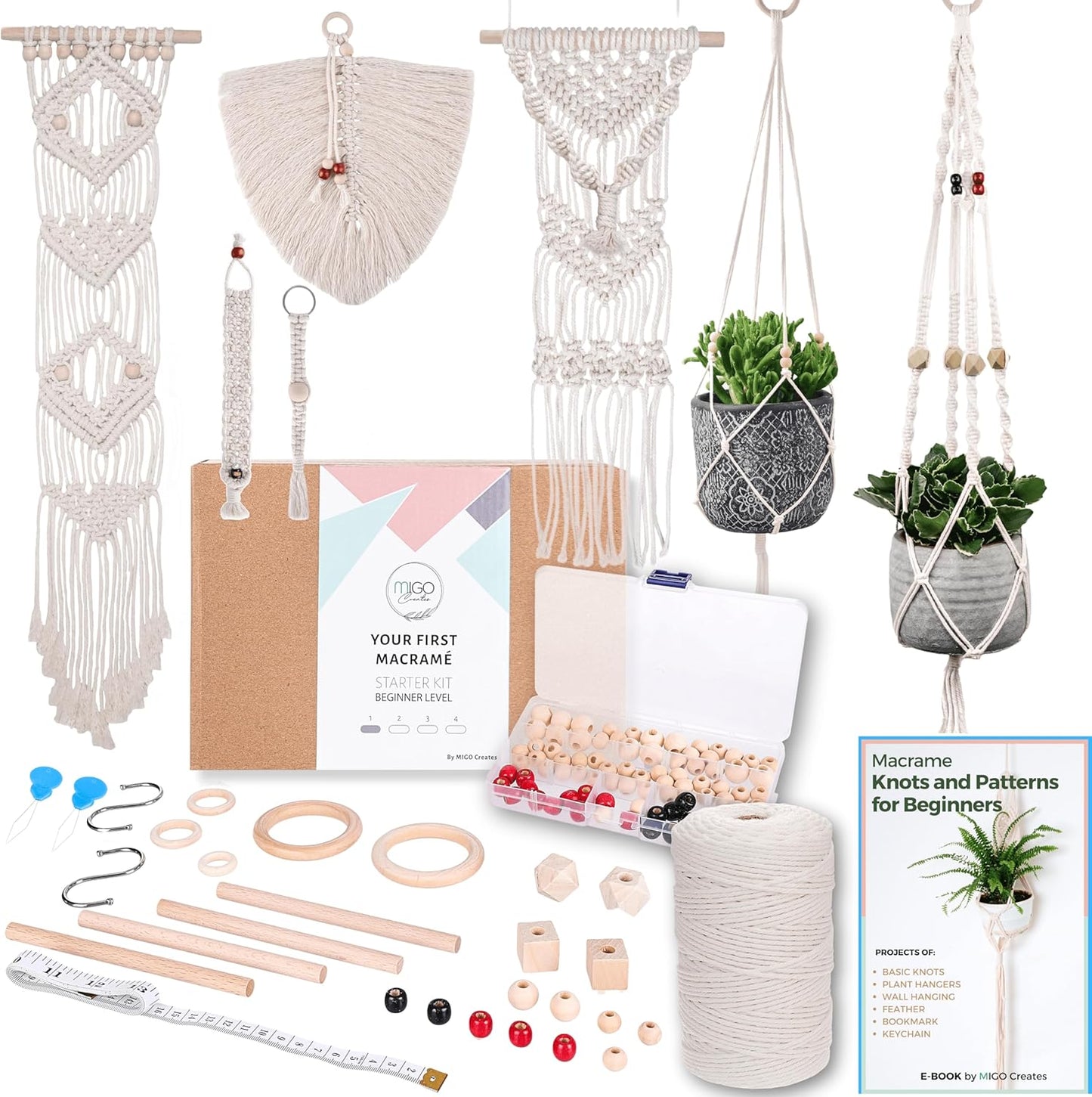 MIGO Creates Macrame Kits for Adults Beginners with 126 Supplies