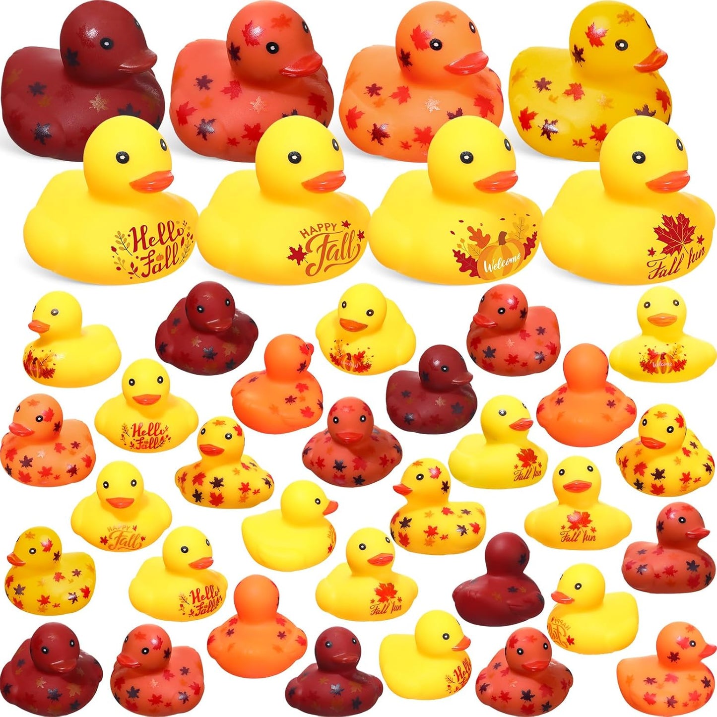 Thanksgiving Rubber Ducks 100 Pcs Fall Themed Bathtub Toys