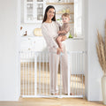 Baby Safety Gate White with 3 Extensions - Adjustable 42in x 30in Fit