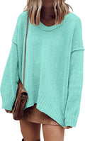 ANRABESS Oversized Slouchy Scoop V Neck Batwing Pullover - Cozy Fall