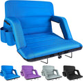 Extra Wide Stadium Seats with Back Support - 25 in Blue Comfortable