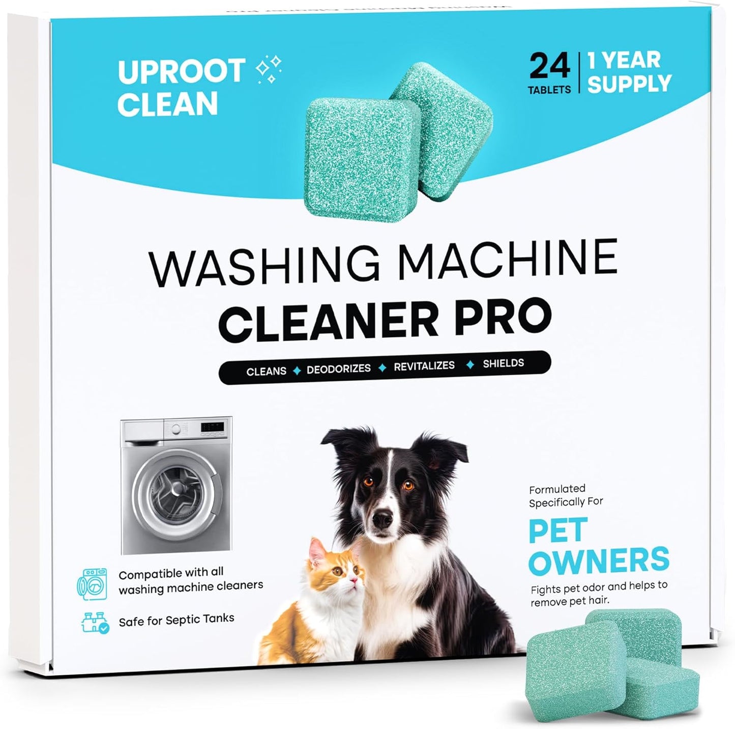 24-Pack Pet-Safe Washing Machine Cleaner