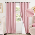 Baby Pink Linen Blackout Curtains 84 in 2 Panels - Full Room Darkening