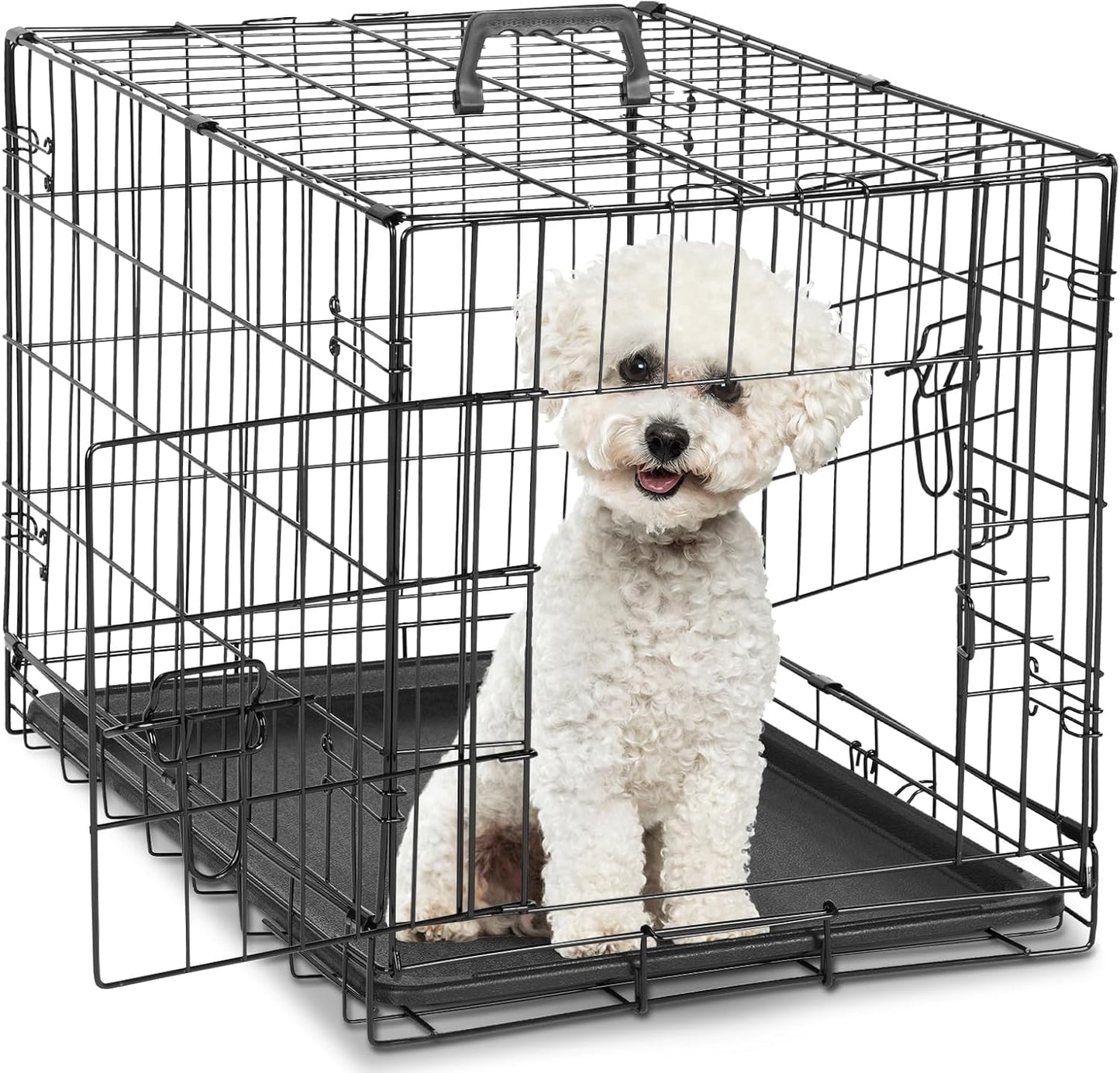 Sweetcrispy Small Dog Crate with Divider Panel for Travel