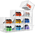 Attelite Upgraded Shoe Storage Box 9 Pack - Clear Stackable Organizer
