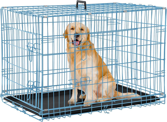 Dog Crate for Large Medium Dogs - Heavy Duty Folding Kennel