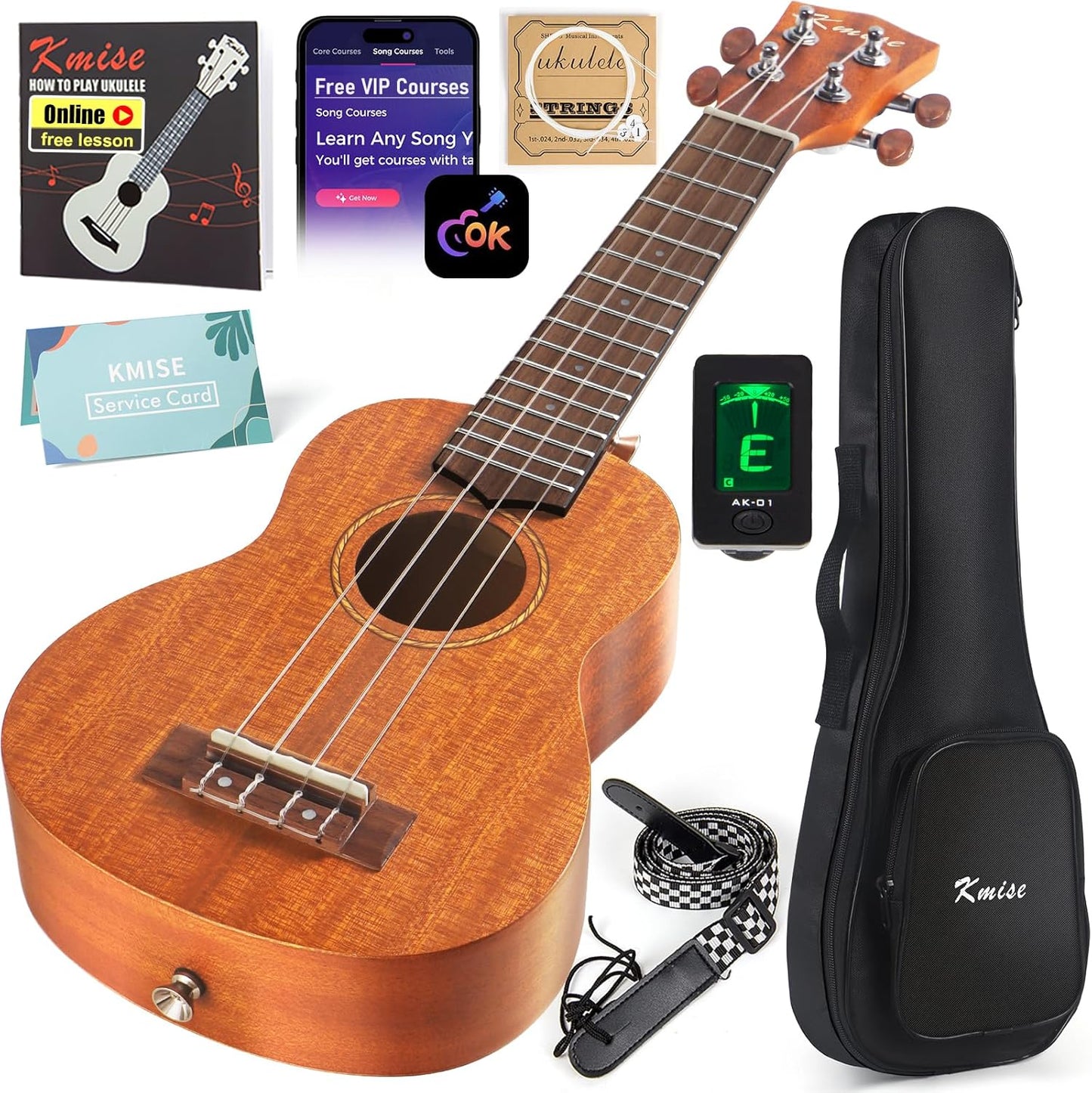 Kmise Professional Ukulele for Adult Beginners - 21 inch Soprano