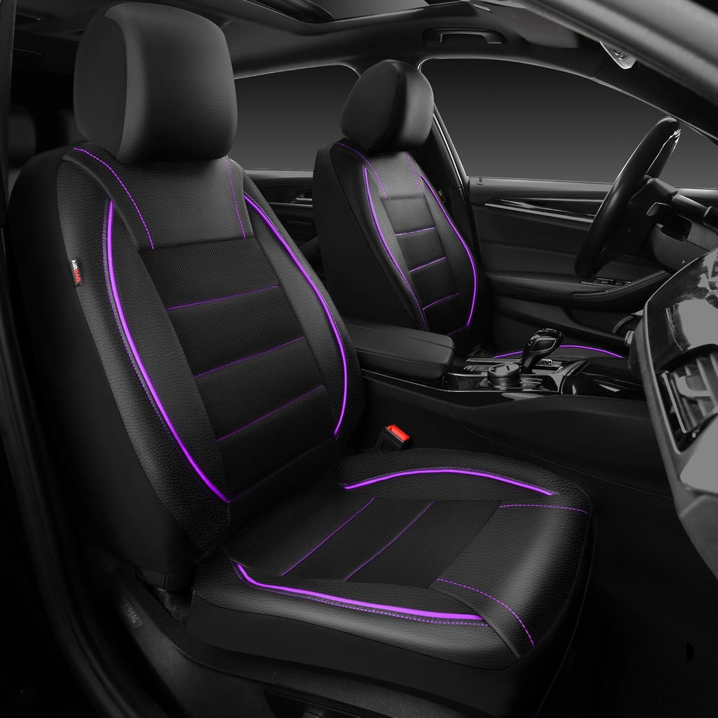 CAR PASS Universal FIT Piping Leather Seat Covers for SUVs