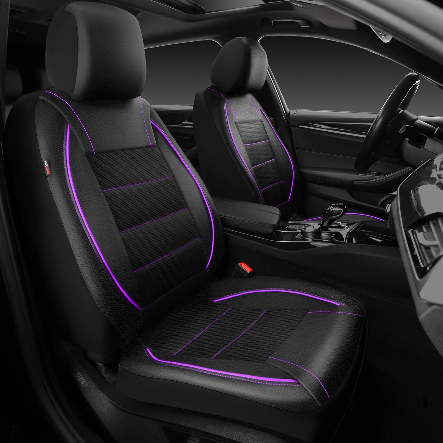 CAR PASS Universal FIT Piping Leather Seat Covers for SUVs
