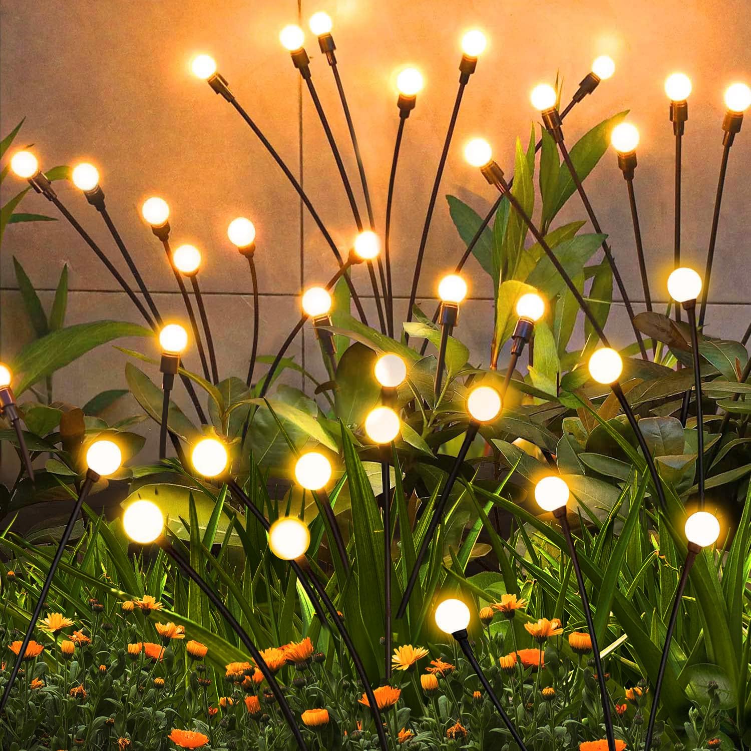 Solar Garden Lights Outdoor - 10 Pack 60 LED Firefly Lights