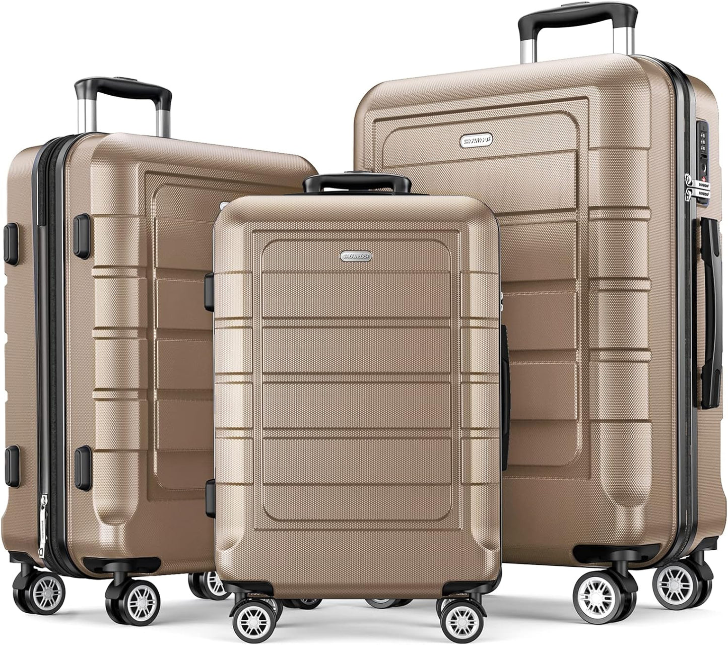Durable Expandable Luggage Set with TSA Lock and Double Wheels