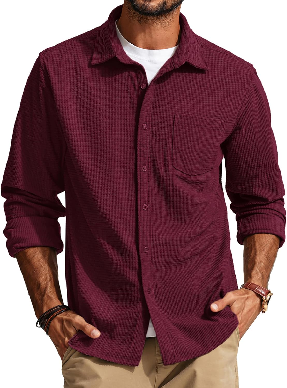 PJ PAUL JONES Men's Button Down Shirt for Casual Style