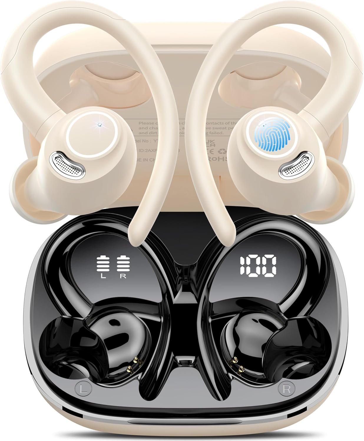 Jesebang Sport Earbuds: HiFi Stereo Deep Bass, 40H Playtime, IPX7 Waterproof