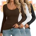 Thermal Long Sleeve Shirts 3 Pack - Fleece Lined Women's Base Layer -5