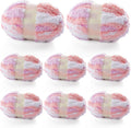 Chunky Yarn for Hand Knitting 8 Rolls - Super Bulky Jumbo Chenille