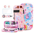 Pink Anime Switch Carrying Case Kit for Nintendo Switch - Cute Travel