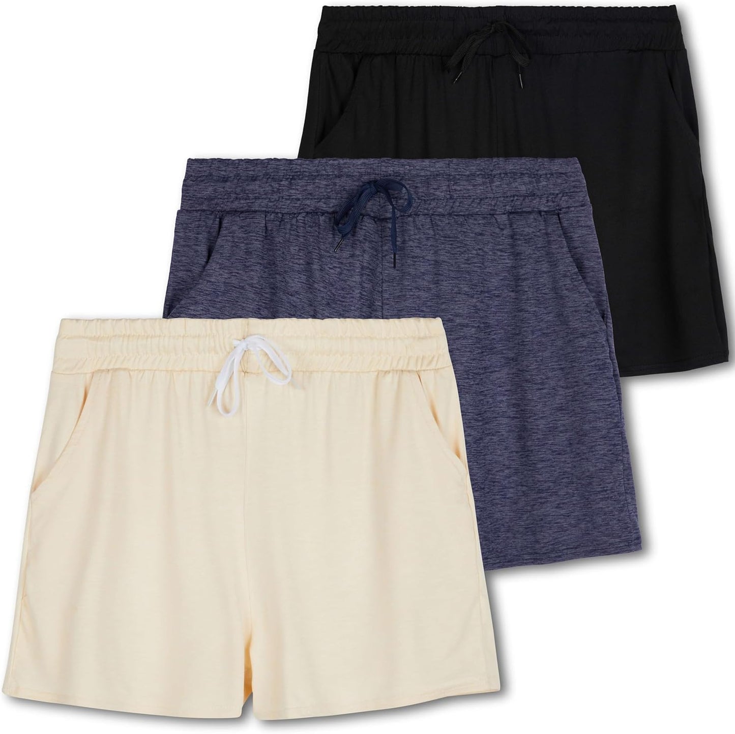 Real Essentials Women's Ultra-Soft Athletic Lounge Shorts Pack