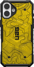 iPhone 16 Plus Case Yellow Topography - Rugged MagSafe Compatible