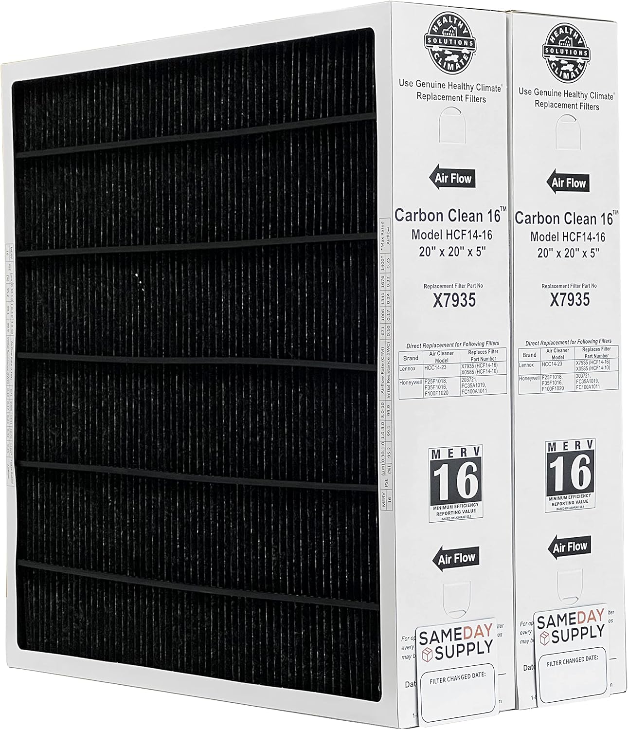 Lennox X7935 20x20x5 MERV 16 Filter Bundle with Reminder Magnet