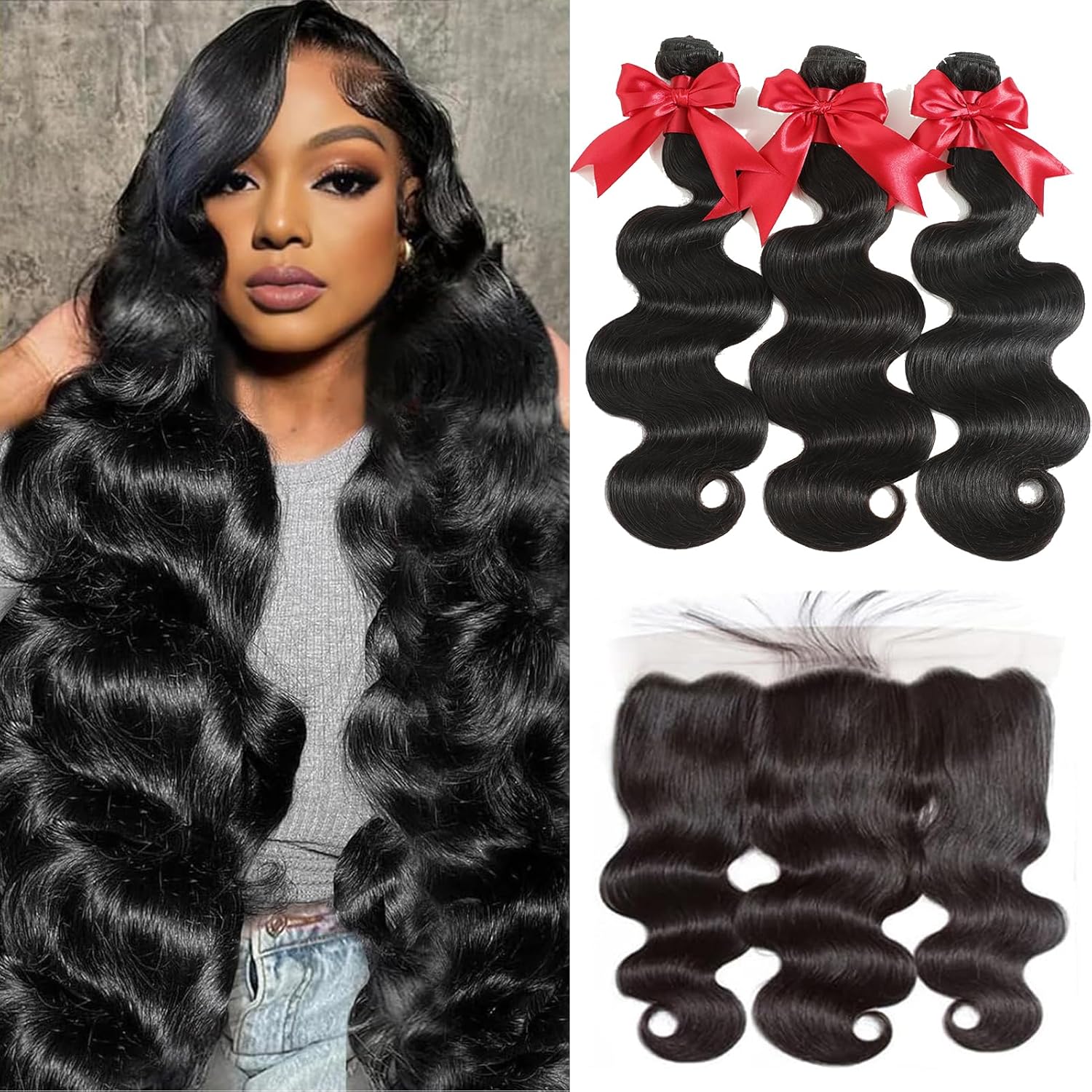 12A Human Hair Bundles with Frontal for Stunning Styles