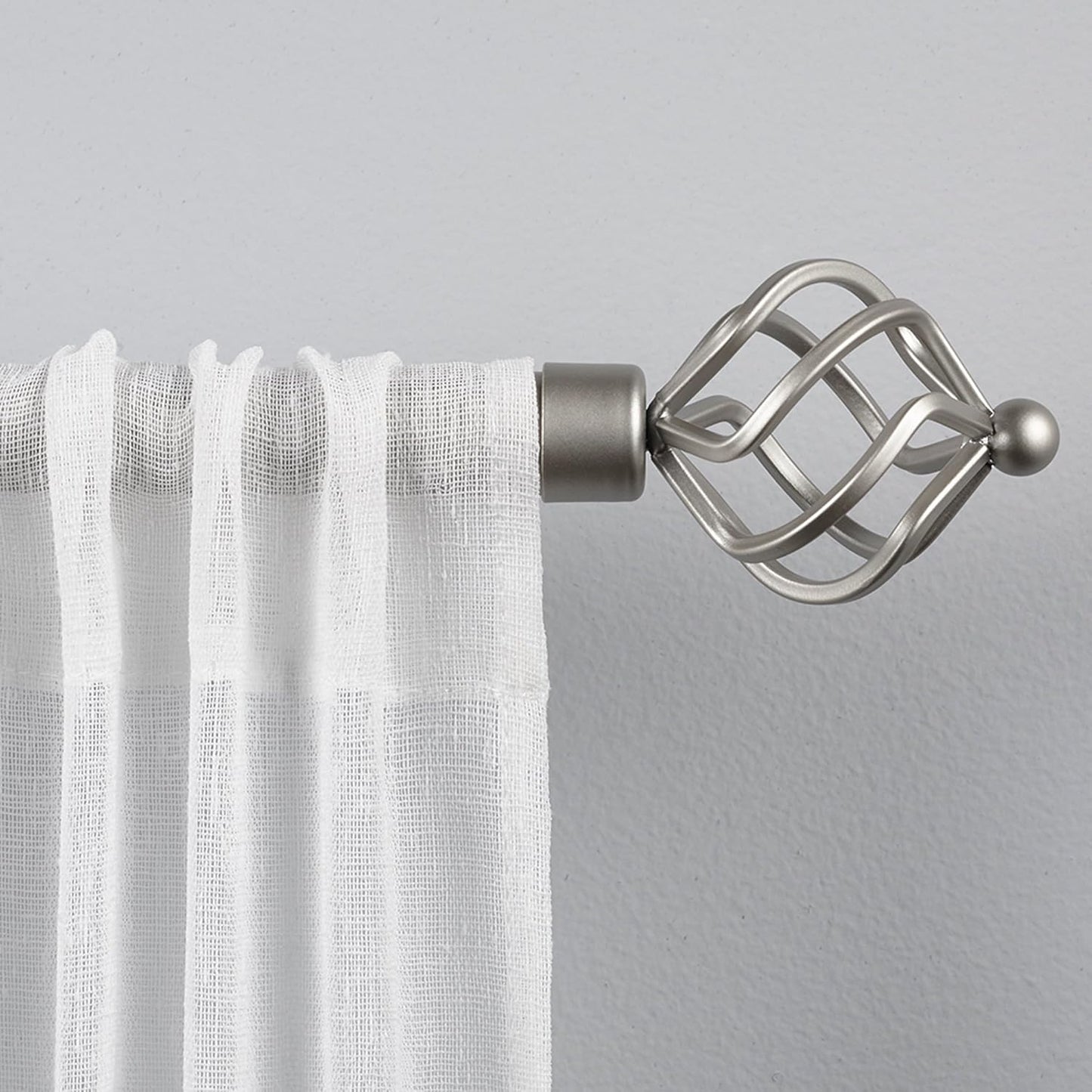Adjustable Matte Silver Curtain Rod Set 36-72 by Exclusive Home