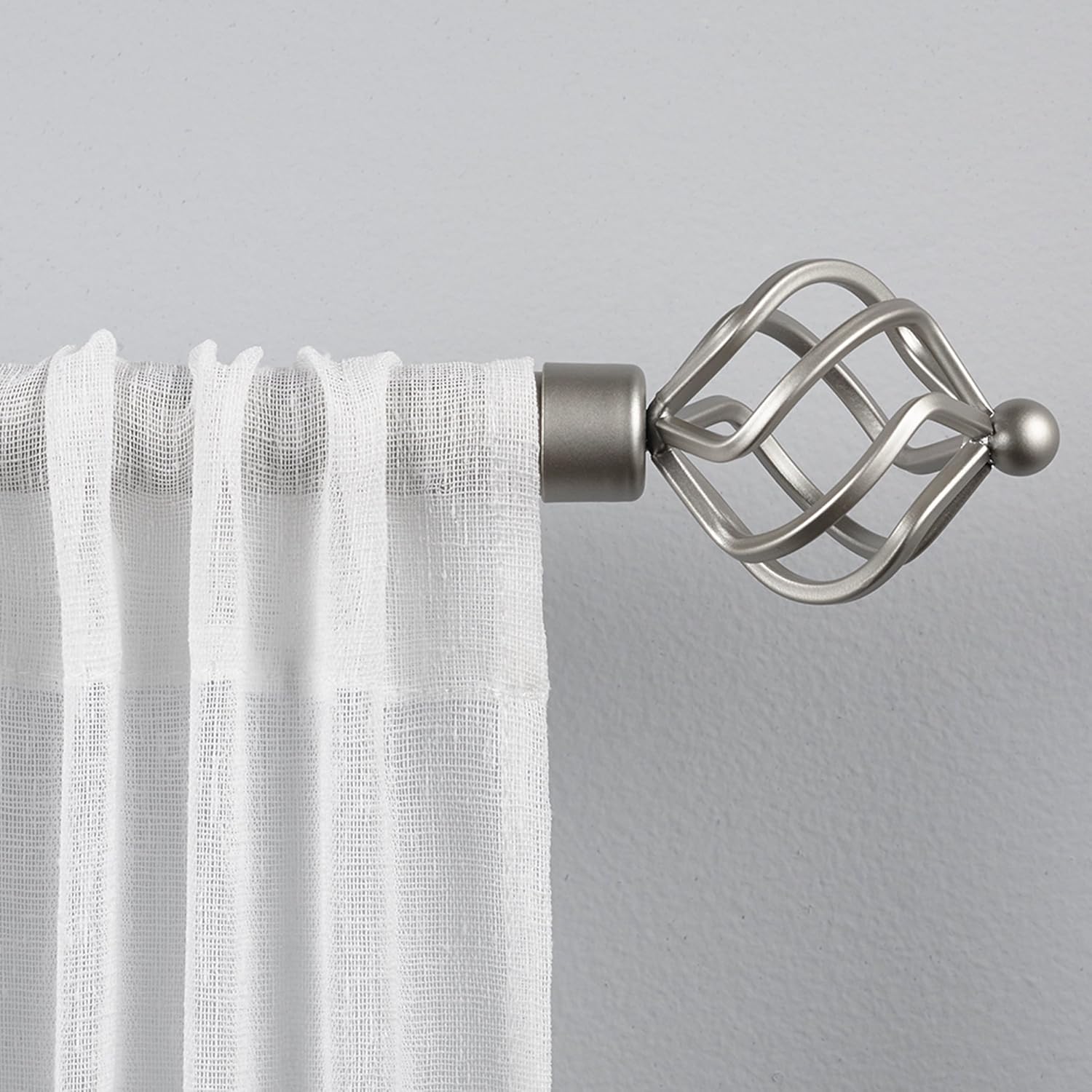 Adjustable Matte Silver Curtain Rod Set 36-72 by Exclusive Home
